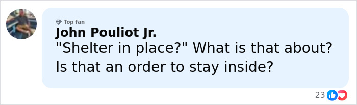 Comment on social media post questioning shelter in place order, discussing UPS plane crash with multiple casualties. Comment on social media post questioning shelter in place order, discussing UPS plane crash with multiple casualties.