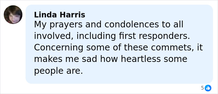 Comment by Linda Harris offering prayers and condolences to those affected by the terrifying UPS plane crash. Comment by Linda Harris offering prayers and condolences to those affected by the terrifying UPS plane crash.