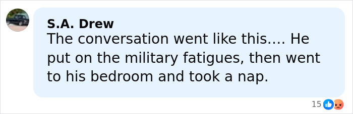 Comment criticizing Meghan Markle's Veterans Day post for overshadowing veterans, shown in a social media screenshot.