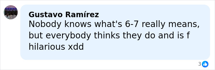 Comment by Gustavo Ramírez discussing confusion and humor around the viral 6,7 meme related to Elizabeth Olsen. Comment by Gustavo Ramírez discussing confusion and humor around the viral 6,7 meme related to Elizabeth Olsen.
