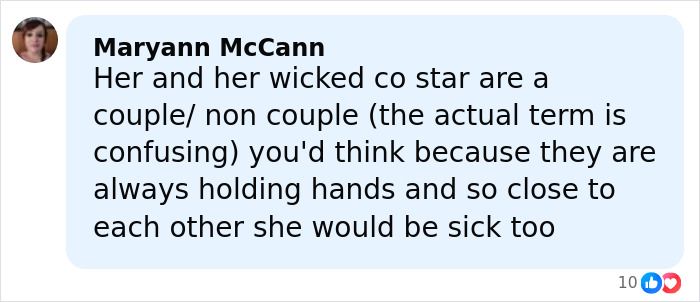 Comment about Ariana Grande revealing diagnosis during Wicked press tour, discussing close co-star relationship. Comment about Ariana Grande revealing diagnosis during Wicked press tour, discussing close co-star relationship.