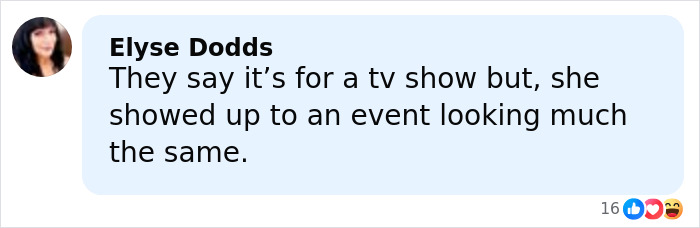Comment from Elyse Dodds about Jessica Simpson’s botched plastic surgery for All’s Fair role, noting her unchanged event appearance. Comment from Elyse Dodds about Jessica Simpson’s botched plastic surgery for All’s Fair role, noting her unchanged event appearance.