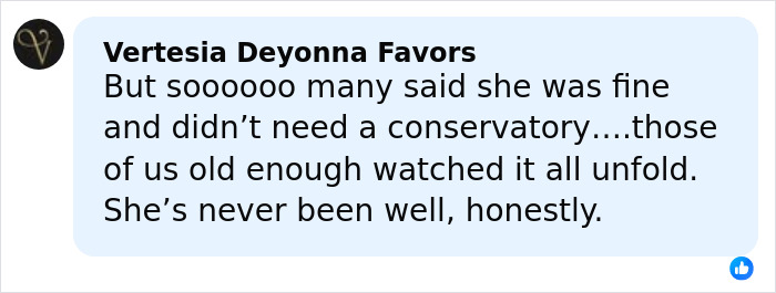 Comment expressing concern about Britney Spears' well-being and conservatorship amid sadness and darkness. Comment expressing concern about Britney Spears' well-being and conservatorship amid sadness and darkness.