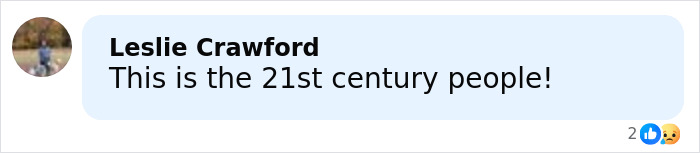 Screenshot of Facebook comment by Leslie Crawford stating This is the 21st century people in a social media discussion. Screenshot of Facebook comment by Leslie Crawford stating This is the 21st century people in a social media discussion.