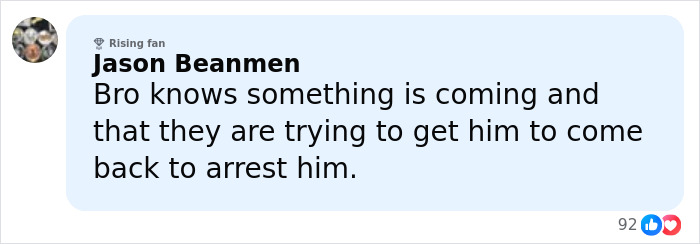 Screenshot of a social media comment discussing suspicions surrounding the missing football coach case. Screenshot of a social media comment discussing suspicions surrounding the missing football coach case.