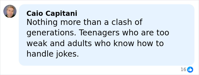 Comment by Caio Capitani discussing generational clash and views on bullying related to Millie Bobby Brown. Comment by Caio Capitani discussing generational clash and views on bullying related to Millie Bobby Brown.