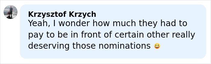 Comment by Krzysztof Krzych discussing the fairness of nominations among the most beautiful celebrities using the golden ratio. Comment by Krzysztof Krzych discussing the fairness of nominations among the most beautiful celebrities using the golden ratio.