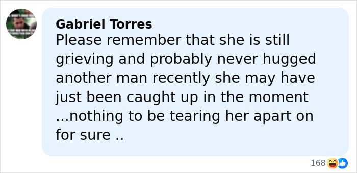 Comment from Gabriel Torres discussing Erika Kirk grieving and her viral inappropriate hug with JD Vance amid emotional response. Comment from Gabriel Torres discussing Erika Kirk grieving and her viral inappropriate hug with JD Vance amid emotional response.
