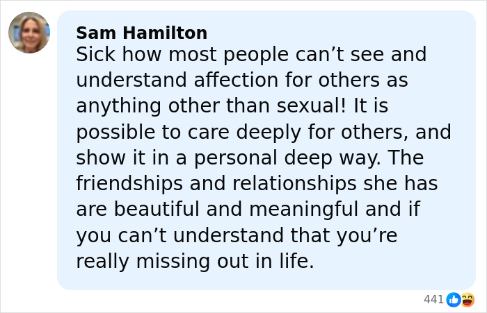 Comment by Sam Hamilton defending affection, discussing misunderstanding of Erika Kirk's viral inappropriate hug with JD Vance. Comment by Sam Hamilton defending affection, discussing misunderstanding of Erika Kirk's viral inappropriate hug with JD Vance.