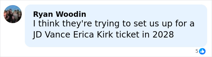 Screenshot of a comment discussing JD Vance and Erika Kirk in relation to a viral inappropriate hug. Screenshot of a comment discussing JD Vance and Erika Kirk in relation to a viral inappropriate hug.