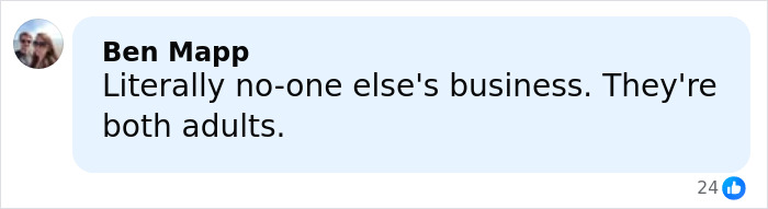 Comment by Ben Mapp discussing adults and privacy, relating to Florence Pugh age gap with ex Zach Braff controversy. Comment by Ben Mapp discussing adults and privacy, relating to Florence Pugh age gap with ex Zach Braff controversy.