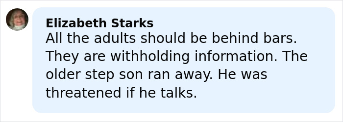 Comment by Elizabeth Starks expressing concern over adults withholding information related to the father of teen slain on cruise affair allegations. Comment by Elizabeth Starks expressing concern over adults withholding information related to the father of teen slain on cruise affair allegations.