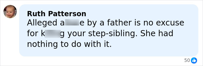 Comment from Ruth Patterson expressing opinion on alleged a***e by father linked to teen slain on cruise. Comment from Ruth Patterson expressing opinion on alleged a***e by father linked to teen slain on cruise.