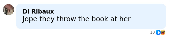 Comment saying Jope they throw the book at her, related to influencer who snatched baby wombat on camera getting arrested. Comment saying Jope they throw the book at her, related to influencer who snatched baby wombat on camera getting arrested.