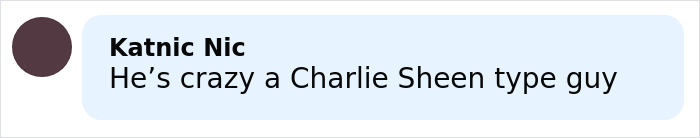 Comment mentioning Charlie Sheen type guy, related to Millie Bobby Brown and David Harbour&rsquo;s complex relationship discussion.