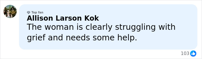 User Allison Larson Kok commenting online about a mom's stunning claim that a skinned body in Las Vegas museum is her son.