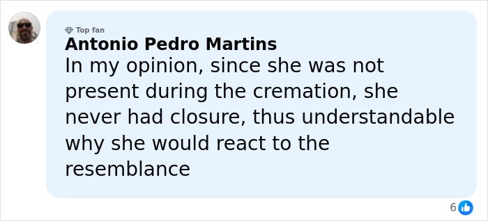 Comment by Antonio Pedro Martins explaining why the mom’s claim about the skinned body divides the internet.