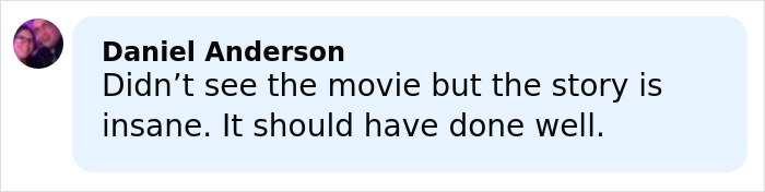 Comment from Daniel Anderson criticizing the Christy movie's performance and story as insane and underperforming at the box office. Comment from Daniel Anderson criticizing the Christy movie's performance and story as insane and underperforming at the box office.