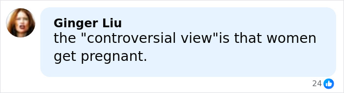 Comment by Ginger Liu discussing controversial views related to pregnancy, linked to BBC anchor discipline on-air incident. Comment by Ginger Liu discussing controversial views related to pregnancy, linked to BBC anchor discipline on-air incident.