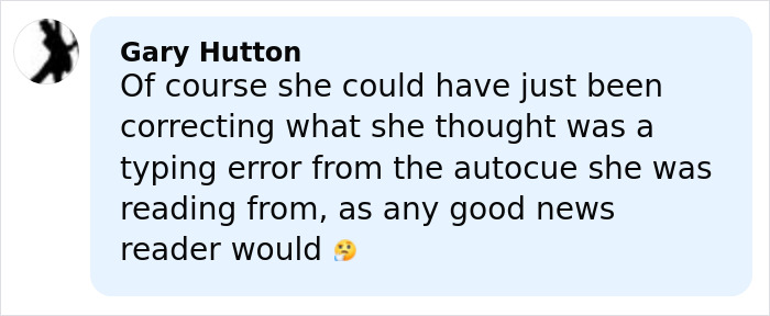 Comment from Gary Hutton discussing a potential typing error correction by a BBC anchor disciplined for showing disgust on-air. Comment from Gary Hutton discussing a potential typing error correction by a BBC anchor disciplined for showing disgust on-air.