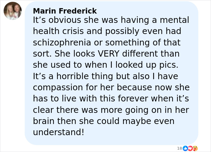 Comment discussing a former news anchor involved in a tragic Halloween incident related to mental health. Comment discussing a former news anchor involved in a tragic Halloween incident related to mental health.