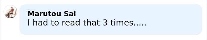 Screenshot of a social media comment reading I had to read that 3 times related to broken mother story. Screenshot of a social media comment reading I had to read that 3 times related to broken mother story.