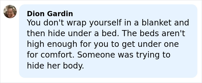 Comment by Dion Gardin discussing the hiding of a teen's body under a bed on a Carnival Cruise ship. Comment by Dion Gardin discussing the hiding of a teen's body under a bed on a Carnival Cruise ship.