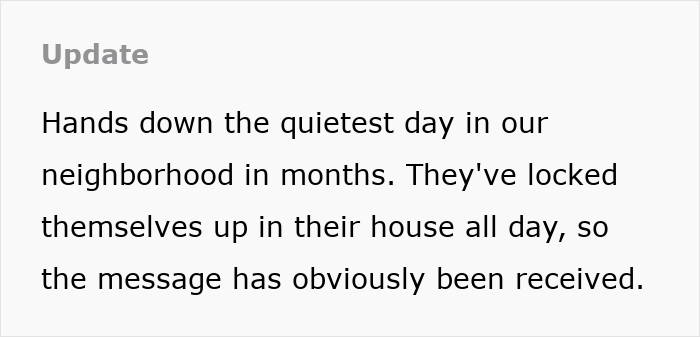 Text update on a quiet neighborhood day after woman goes nuclear on neighbors for dogs not being quiet. Text update on a quiet neighborhood day after woman goes nuclear on neighbors for dogs not being quiet.