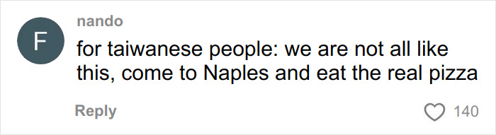 Comment criticizing tourists sharing pizzas, highlighting backlash faced by restaurant owner over pizza-sharing dispute. Comment criticizing tourists sharing pizzas, highlighting backlash faced by restaurant owner over pizza-sharing dispute.