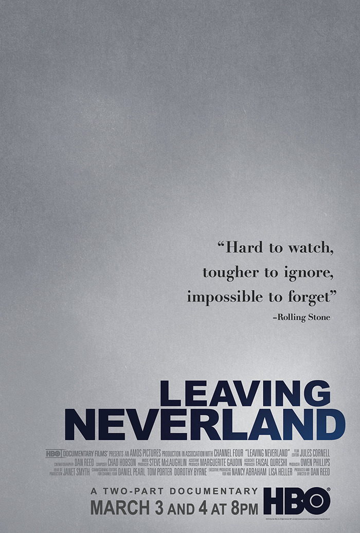 Leaving Neverland documentary poster highlighting disturbing new allegations against Michael Jackson from siblings amid biopic release. Leaving Neverland documentary poster highlighting disturbing new allegations against Michael Jackson from siblings amid biopic release.