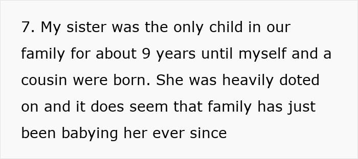 Text excerpt discussing family dynamics, highlighting a woman’s decision involving Christmas presents and charity efforts.