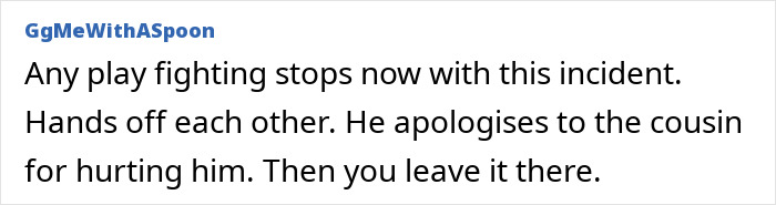 Screenshot of a social media comment about a family visit incident involving a teen’s sprain and c*****d ribs. Screenshot of a social media comment about a family visit incident involving a teen’s sprain and c*****d ribs.