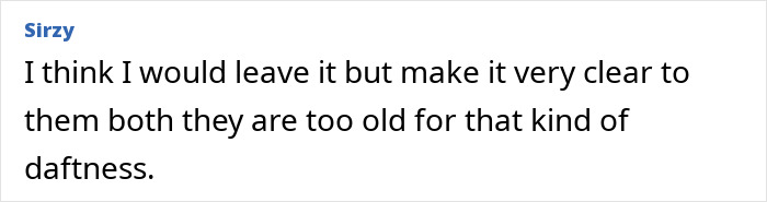 Comment text on a white background discussing leaving a situation clear about age and behavior boundaries. Comment text on a white background discussing leaving a situation clear about age and behavior boundaries.