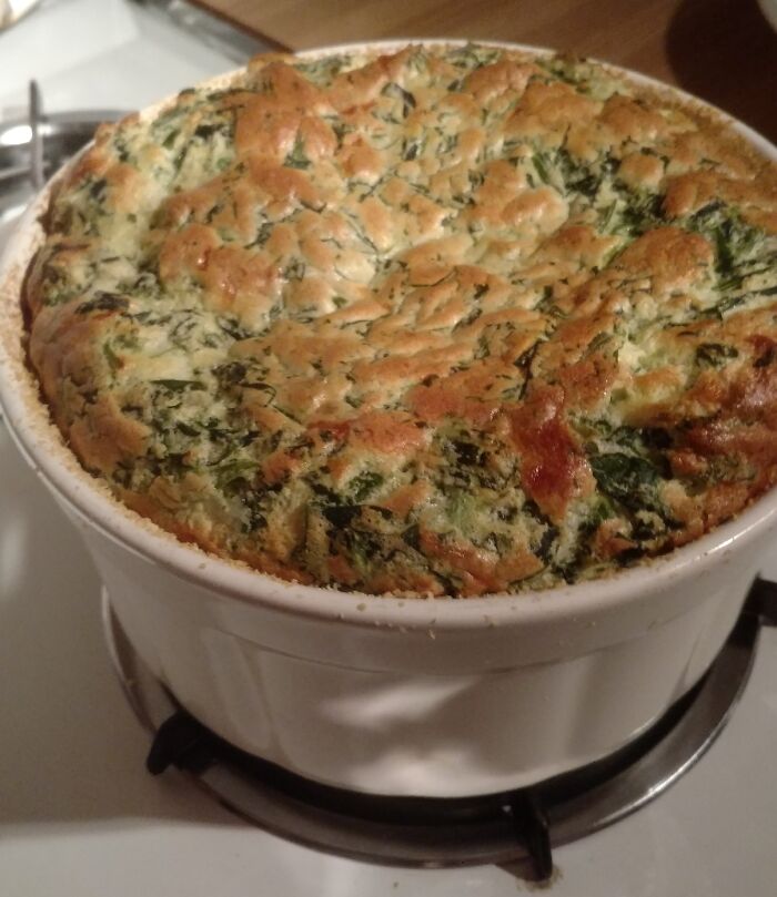 Comfort Food. This Is A Spinach Soufflé I Made