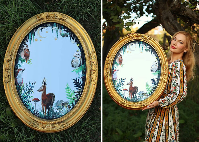 I Paint On Mirrors And Transform Them Into Fairytale Artworks