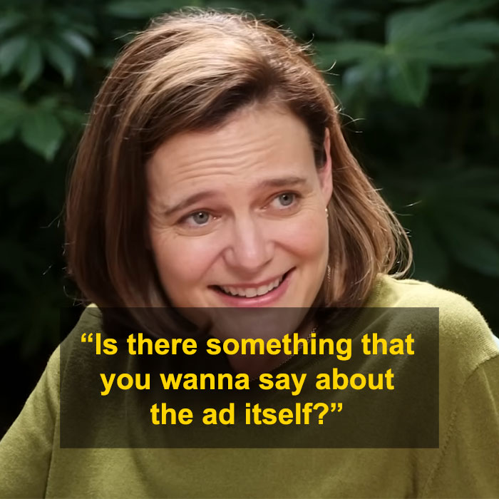 Woman with shoulder-length hair wearing a green top, smiling while discussing Sydney Sweeney jeans scandal comments. Woman with shoulder-length hair wearing a green top, smiling while discussing Sydney Sweeney jeans scandal comments.