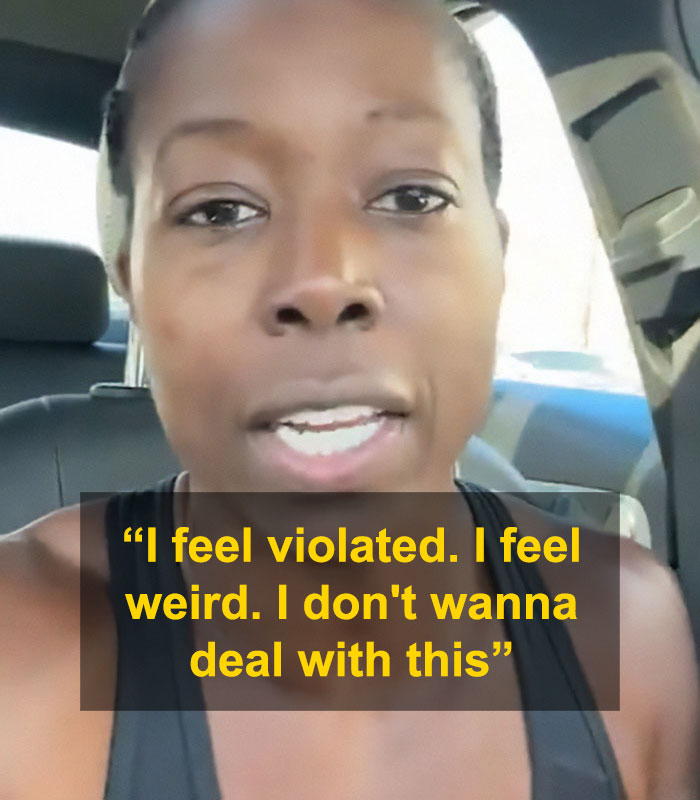 Woman speaking in a car expressing feelings amid uproar over lesbian being removed from gym confrontation. Woman speaking in a car expressing feelings amid uproar over lesbian being removed from gym confrontation.