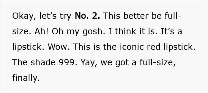 Text excerpt discussing a full-size iconic red lipstick, shade 999, from a Dior advent calendar product. Text excerpt discussing a full-size iconic red lipstick, shade 999, from a Dior advent calendar product.
