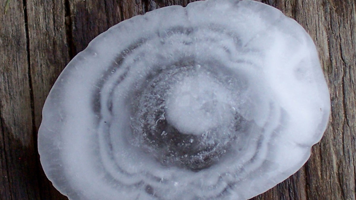 Layered hailstone showing intricate patterns and size as part of incredible weather records demonstrating planet's power.