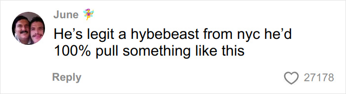 Screenshot of a social media comment discussing a hypebeast and referencing Timothée Chalamet and rapper EsDeeKid theory. Screenshot of a social media comment discussing a hypebeast and referencing Timothée Chalamet and rapper EsDeeKid theory.