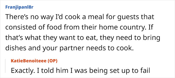 User frustrated about cooking foreign traditional Christmas spread for guests wanting home country dishes. User frustrated about cooking foreign traditional Christmas spread for guests wanting home country dishes.