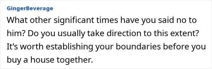 Text message on phone screen with conversation about setting boundaries before buying a house together, woman doesn’t want cook. Text message on phone screen with conversation about setting boundaries before buying a house together, woman doesn’t want cook.