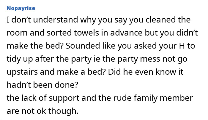 Wife prepares feast and fun for family while husband only opens oven door, calling her moody. Wife prepares feast and fun for family while husband only opens oven door, calling her moody.