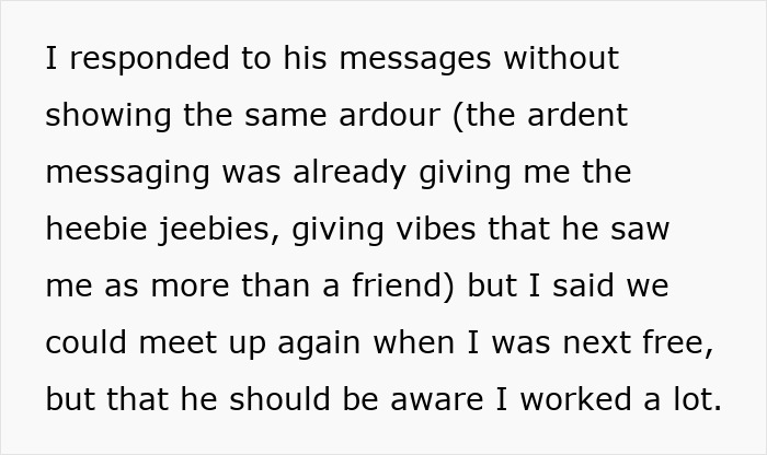 Woman worried about lonely widower who fixates and starts appearing wherever she goes, offering company cautiously. Woman worried about lonely widower who fixates and starts appearing wherever she goes, offering company cautiously.