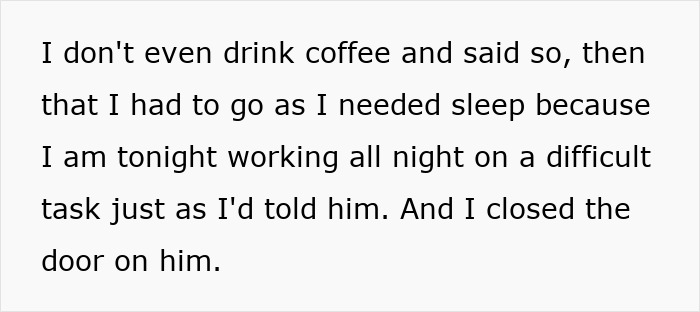 Text excerpt showing a woman worried as a lonely widower fixates and starts appearing wherever she goes. Text excerpt showing a woman worried as a lonely widower fixates and starts appearing wherever she goes.