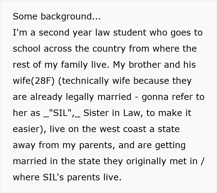 Bride asking groom&rsquo;s sister to be wedding photographer for free, highlighting the shock at her audacity and request.