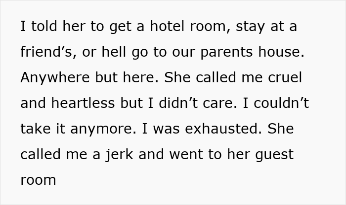 Text excerpt showing a woman refusing to tolerate hubby or son's entitled behavior, reflecting family conflict. Text excerpt showing a woman refusing to tolerate hubby or son's entitled behavior, reflecting family conflict.
