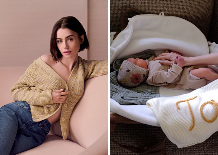 Woman in a cozy sweater posing indoors alongside a newborn baby resting in a bassinet, related to surrogacy backlashes.