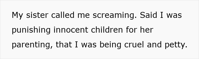 Text message complaining about punishing children and facing backlash from angry family over Christmas gifts decision. Text message complaining about punishing children and facing backlash from angry family over Christmas gifts decision.