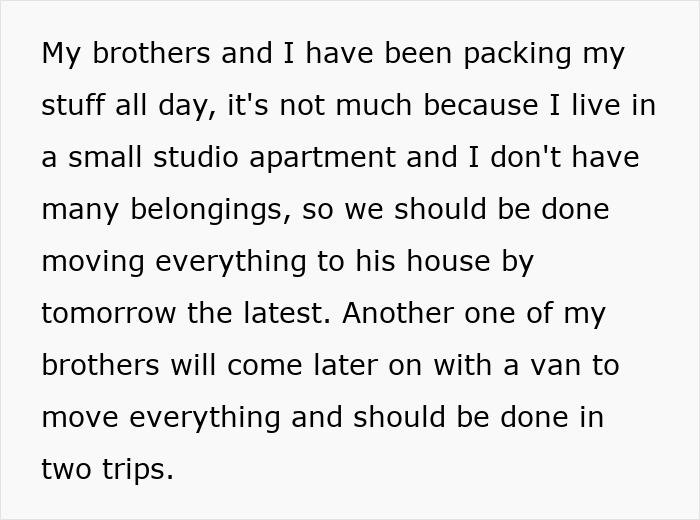 Text excerpt about packing belongings in a small apartment, relating to body hair and laser removal issues discussion online.